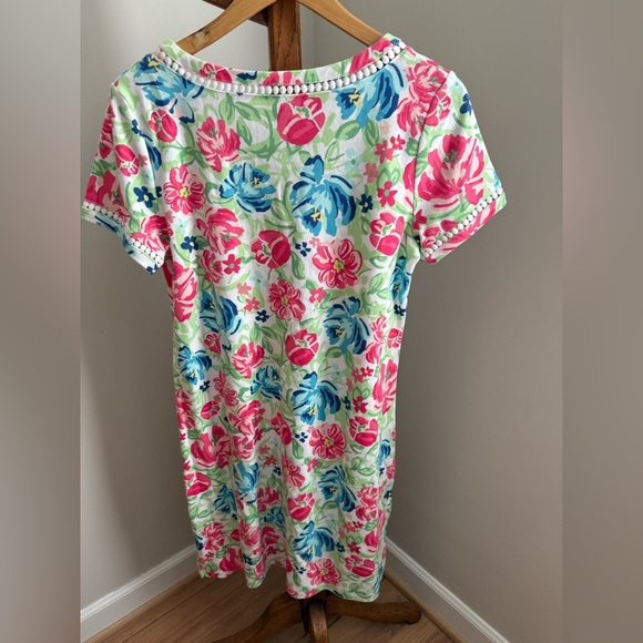 Talbots Small 100% Cotton Short Sleeve Casual Floral Dress - Picture 7 of 7